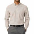 Chemise homme taille M en tissu beige à manches longues style classique