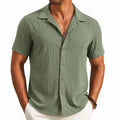 Chemise homme XL vert kaki à manches courtes coupe décontractée