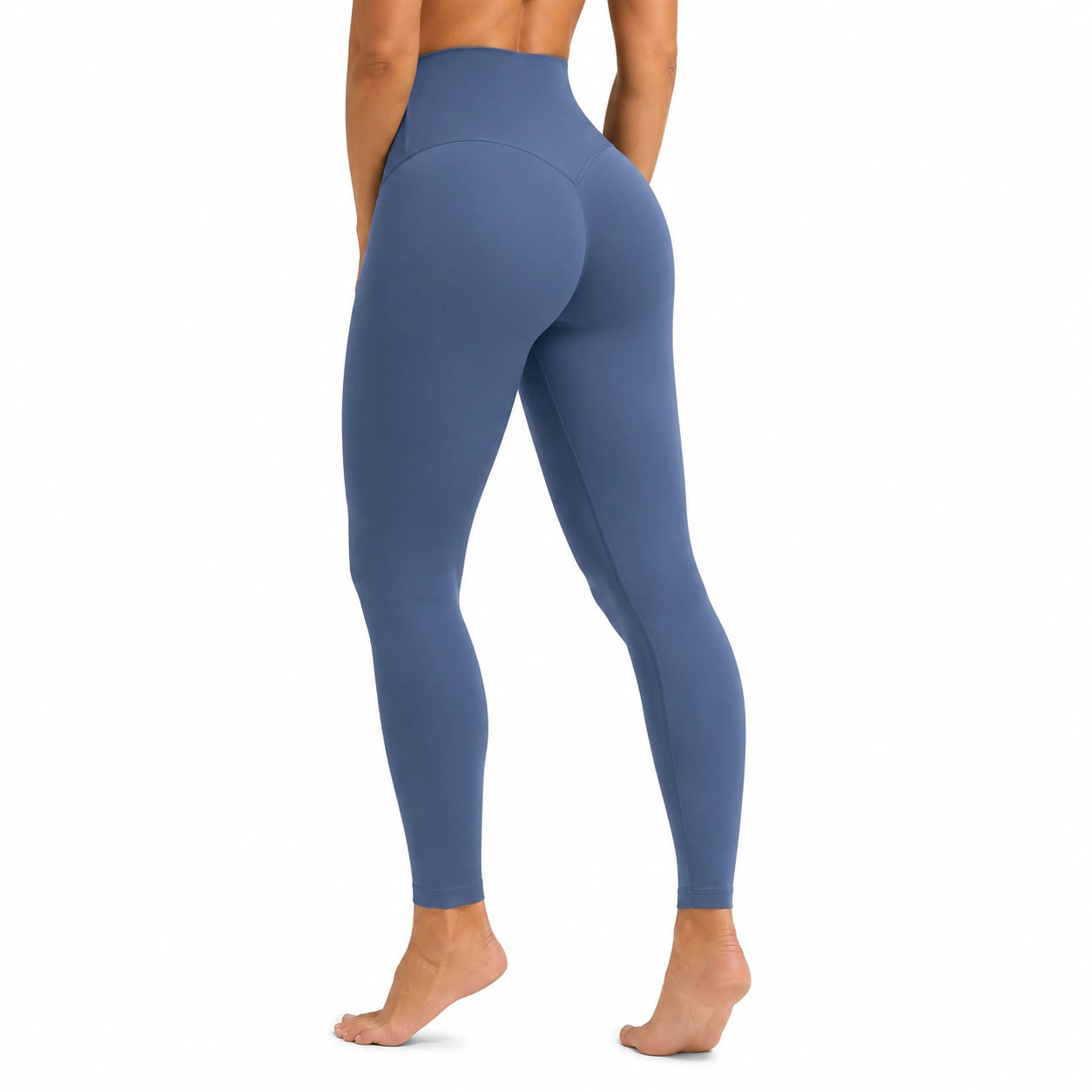 Legging de sport femme taille M bleu à taille haute extensible