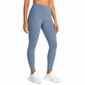 Legging de sport femme taille L bleu extensible taille haute avec poches