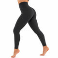Legging femme taille L en tissu extensible noir - taille haute pour sport