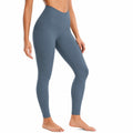 Legging de sport femme taille S bleu gris tissu extensible taille haute