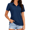 Polo femme S bleu marine à manches courtes style décontracté