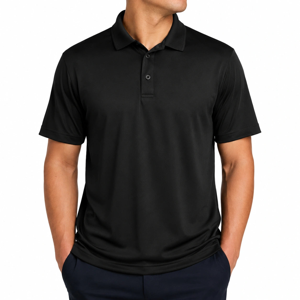 Polo homme XL noir à manches courtes style classique