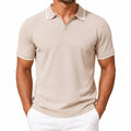 Polo homme XL en maille beige à manches courtes style décontracté