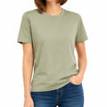T-shirt femme M vert sauge à manches courtes coupe droite
