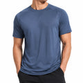 Tee-shirt de sport homme M bleu en tissu synthétique à manches courtes